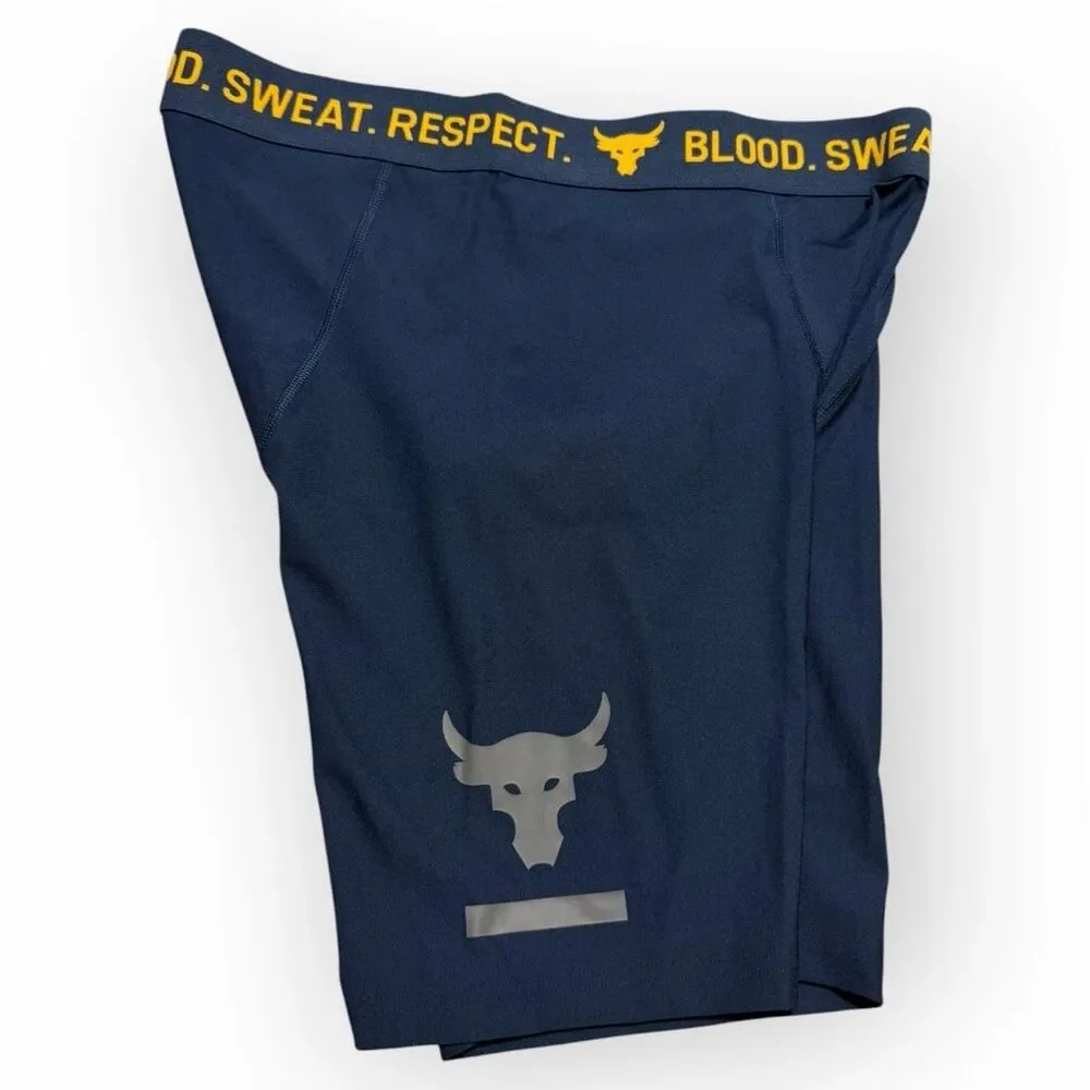 Under Armour x Project Rock HeatGear Compression Shorts Mens size M 1353900-408